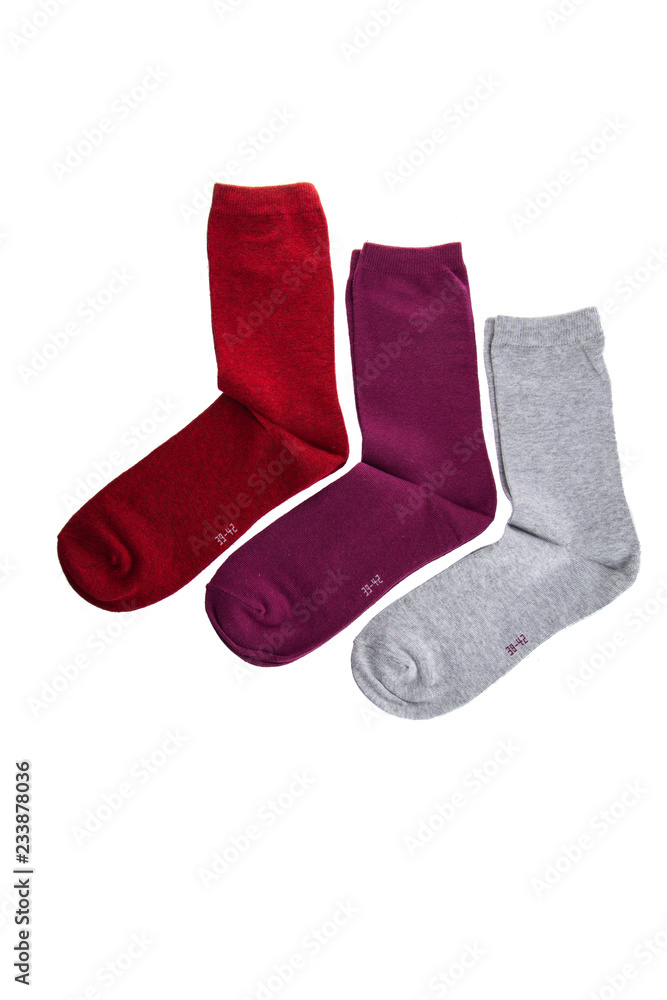 Socks for clothing isolated on white background Socks for clothing isolated on white background