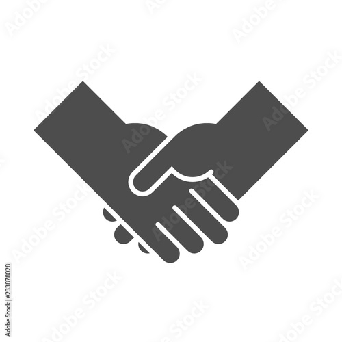 Cooperation icon vector. Shake hands symbol, simple and flat design, minimalist style.