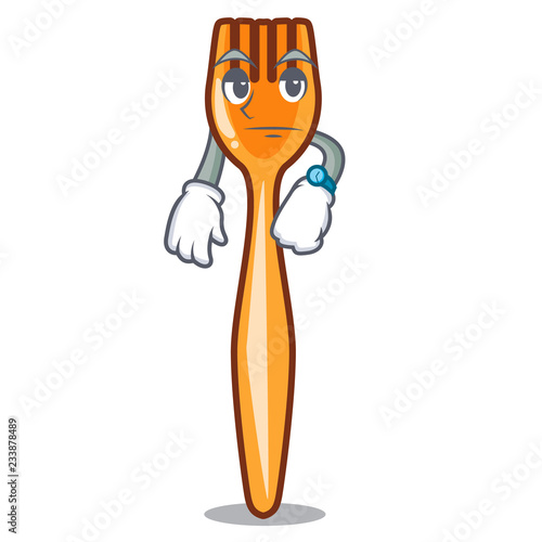 Waiting plastic fork on cartoon image funny
