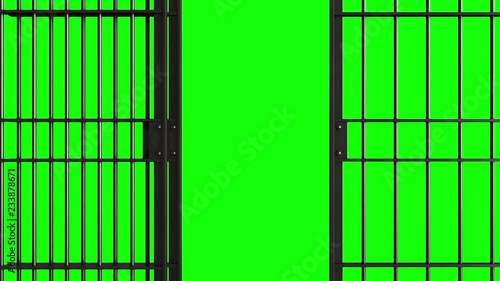 Wallpaper Mural 3d rendered animation of opening jail door on green screen Torontodigital.ca