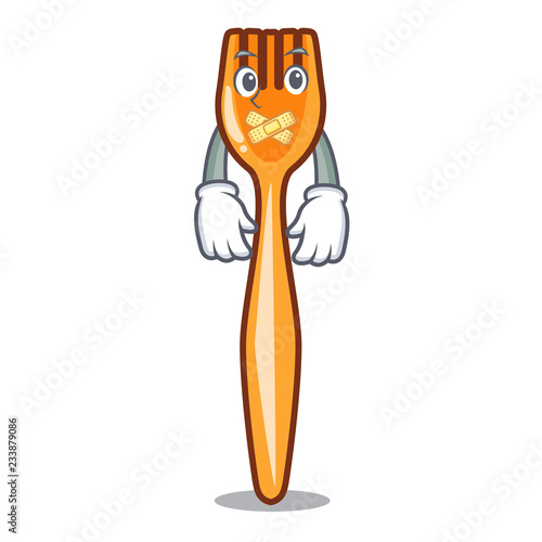 Silent plastic fork on cartoon image funny