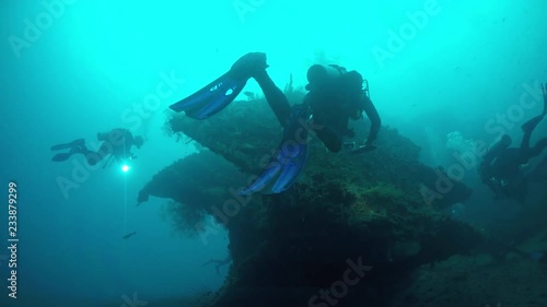 Wallpaper Mural Scuba diving  diving course deep diver with instructor liberty wreck Tulamben indonesia Bali Torontodigital.ca