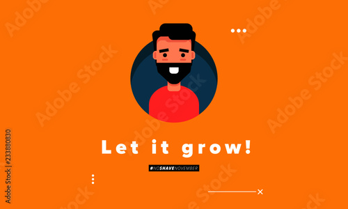 Let it Grow No Shave November Social Media post Template with Hashtag 