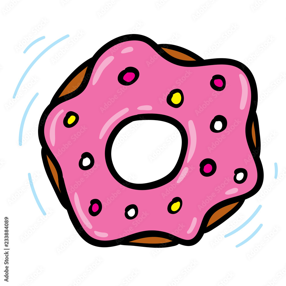 Cute cartoon fancy sweet donut pastry illustration. Outlined isolated on white background illustration Cute cartoon fancy sweet donut pastry illustration. Outlined isolated on white background illustration