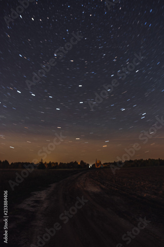 The road from the field on a starry night © dmitriydanilov62
