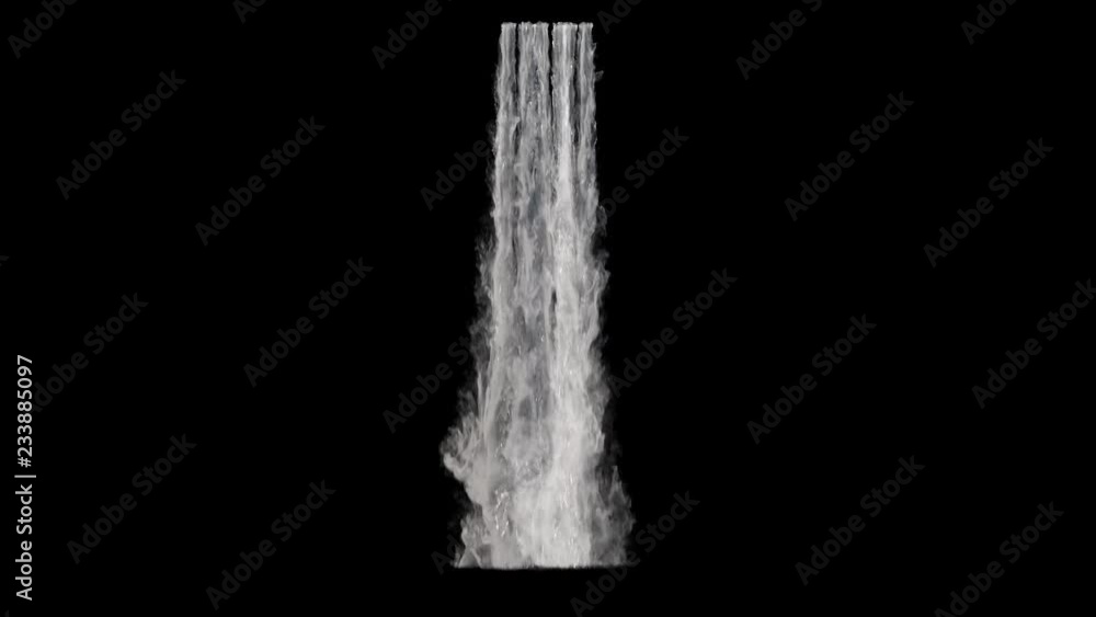 waterfall texture seamless loop, 4k, isolated on black with alpha and ...