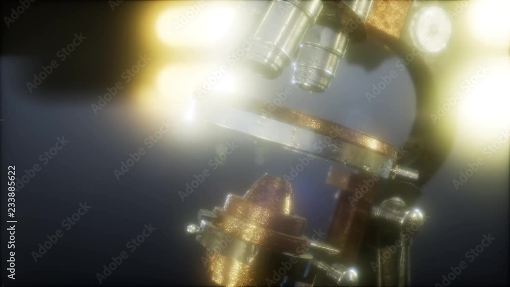 Retro old scientific laboratory microscope Retro old scientific laboratory microscope