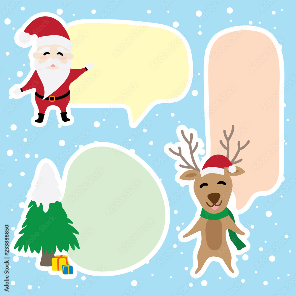 border graphic cartoon about Santa Claus and reindeer in Christmas day border graphic cartoon about Santa Claus and reindeer in Christmas day