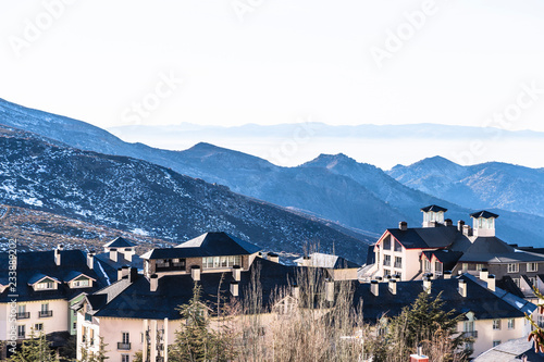 Town of Pradollano ski resort in Spain in Sierra Nevada