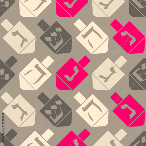 Seamless pattern with Dreidel Kabbalah symbol  for your design