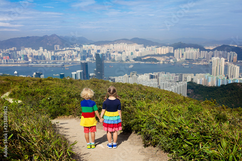 Photography Family hiking in Hong Kong mountains