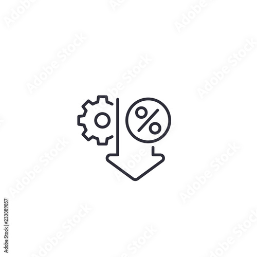 percent down icon in line style