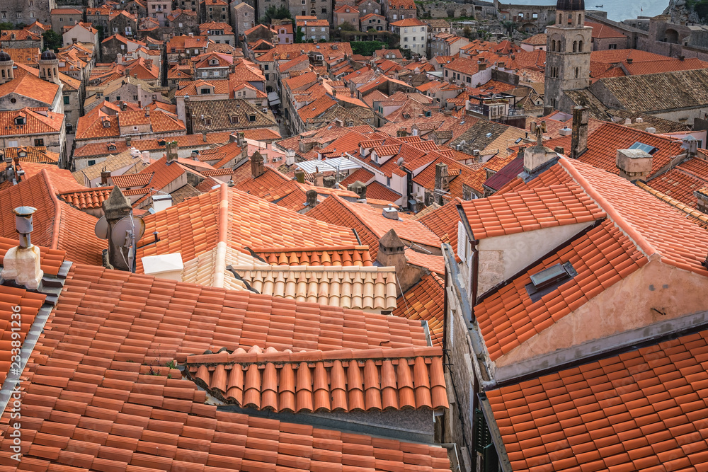 Rooftops of old houses in Dubrovnik Rooftops of old houses in Dubrovnik