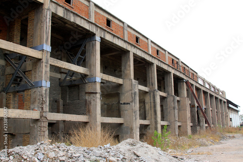 concrete pouring abandoned building