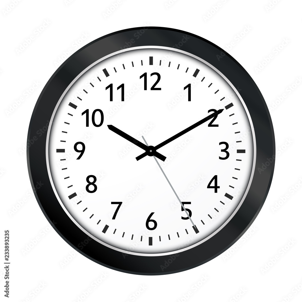 Black Clock Icon with Classical 10 Past 10 Adjustment Black Clock Icon with Classical 10 Past 10 Adjustment