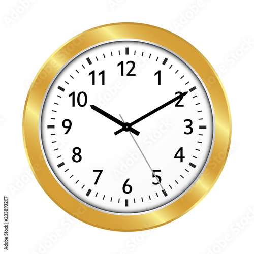Golden Clock Icon with Classical 10 Past 10 Adjustment