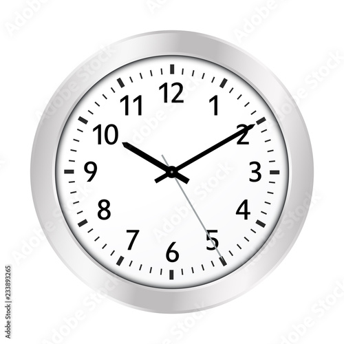 Silver Clock Icon with Classical 10 Past 10 Adjustment