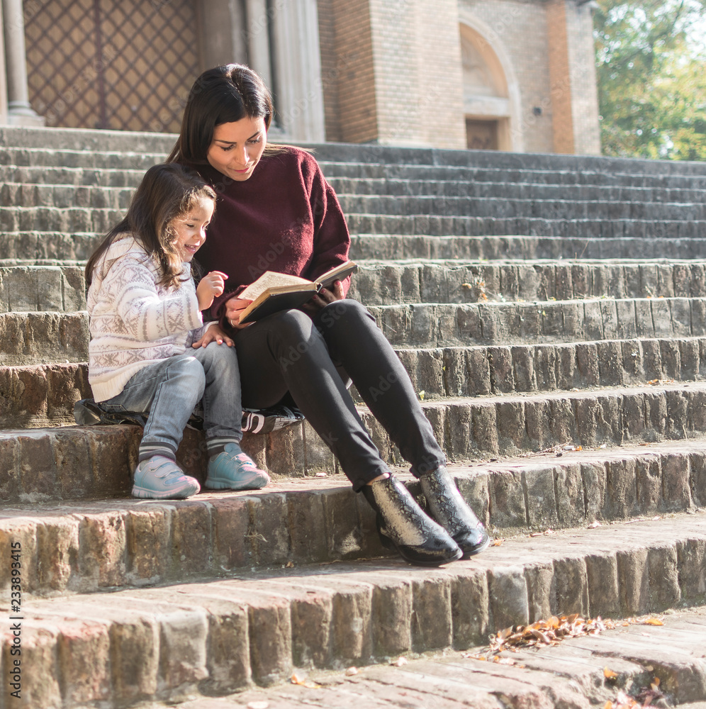 My daughter adores when I read stories in front of the church on Sunday My daughter adores when I read stories in front of the church on Sunday