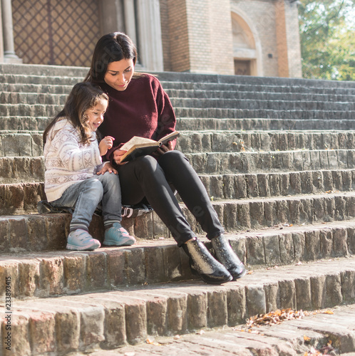 My daughter adores when I read stories in front of the church on Sunday