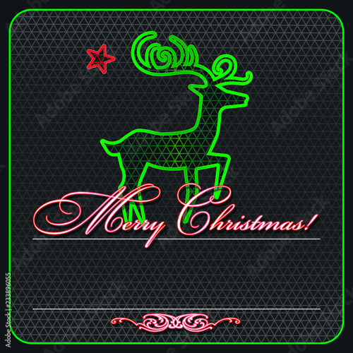 Wallpaper Mural Greeting card for christmas. Neon and grid. Torontodigital.ca