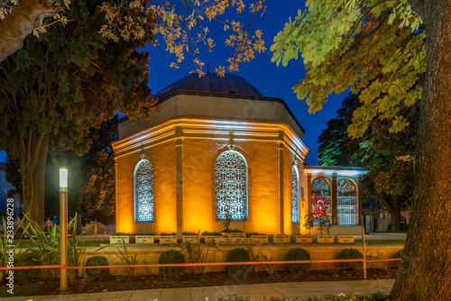 Osman gazi Tomb at dusk, Bursa photo