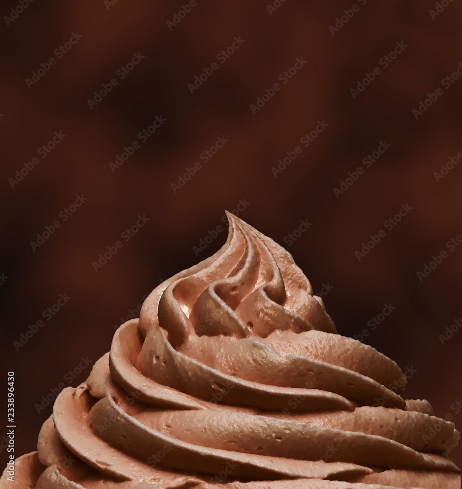 Whipped cream, frozen yogurt or soft ice cream isolated on black background Whipped cream, frozen yogurt or soft ice cream isolated on black background