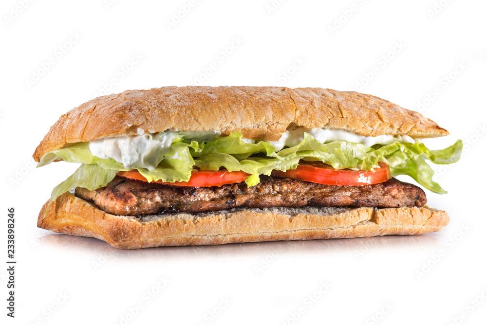 Delecious hamburger isolated on white background Delecious hamburger isolated on white background