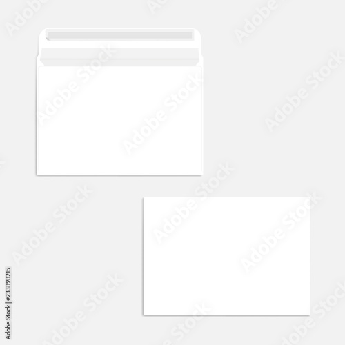White blank self seal C5 envelope - front and back, realistic mockup