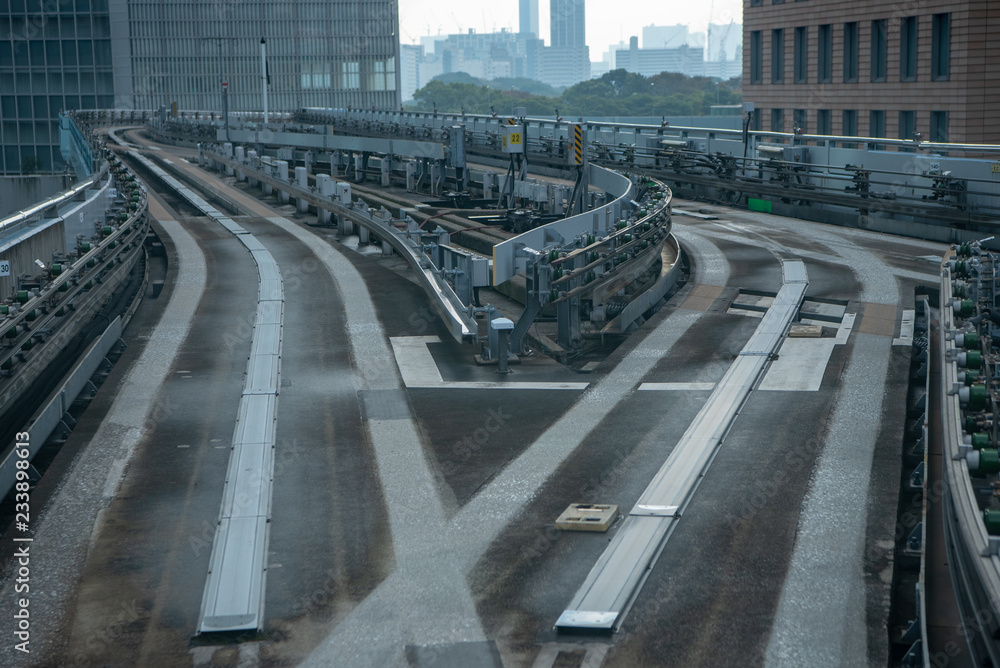 Fototapeta premium ゆりかもめのレールの分岐