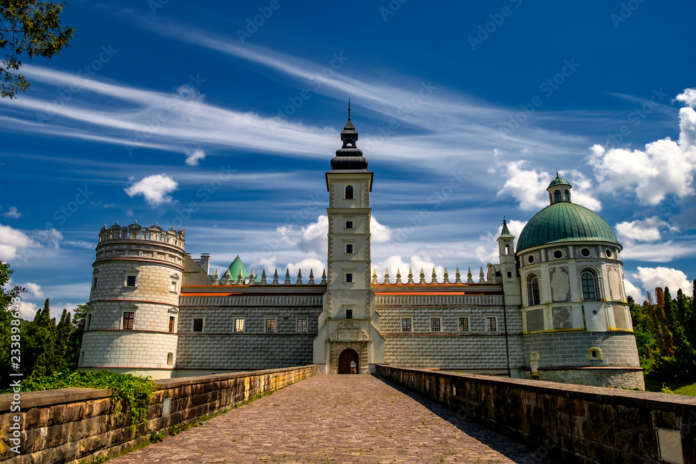 Renaissance castle in Krasiczyn. Podkarpackie voivodeship, Poland. 29-07-2016