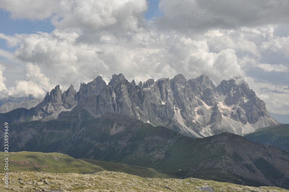 Dolomites in summer from San Pellegrino (Italy)