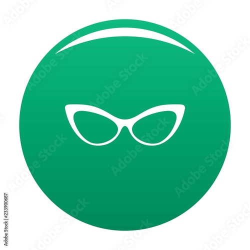 Spectacles without diopters icon. Simple illustration of spectacles without diopters vector icon for any design green