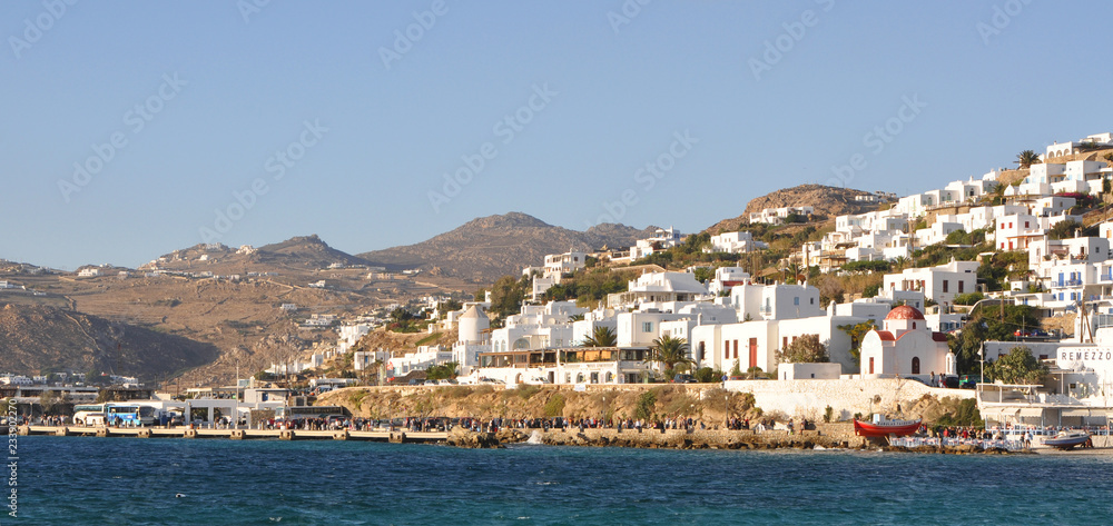 View of Mykonos from windmill area