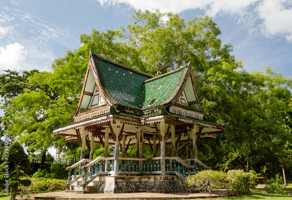 pagoda in ruins in a park in Thailand