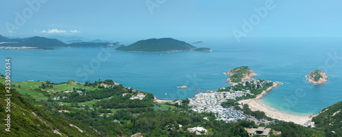 Idyllic landscape of Hong Kong. Viewed from "Dragon’s Back" which has been voted the "Best Urban Hiking Trail in Asia"