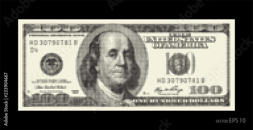 Abstract halftone US dollar vector