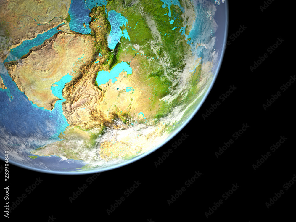 Fototapeta premium Asia from space on planet Earth.