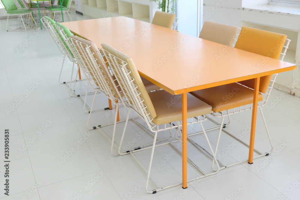 Fototapeta premium Library table for reading at the university