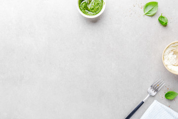 Food background with italian food ingredients