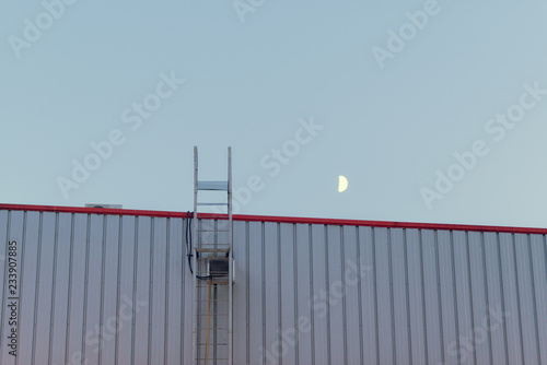 Roof and moon