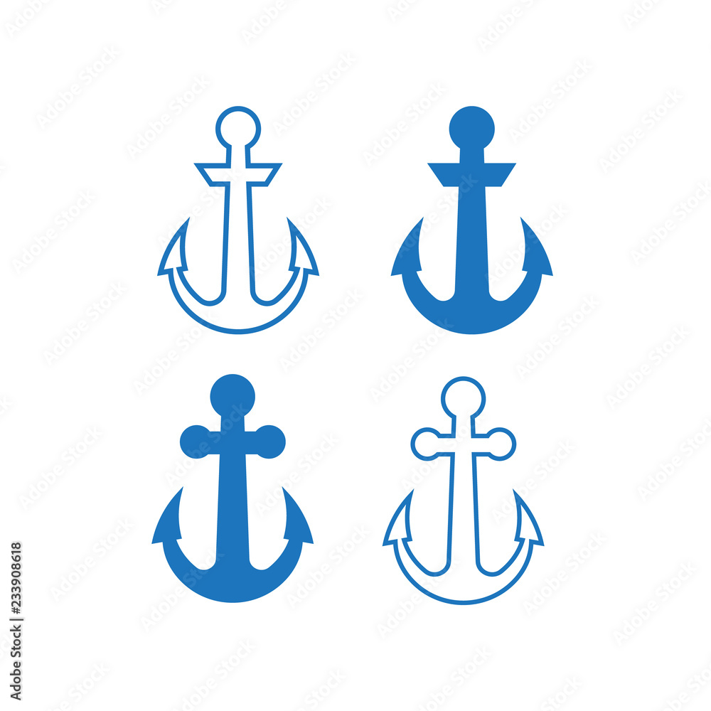 Anchor vector icons. Boat anchors vector logo Anchor vector icons. Boat anchors vector logo