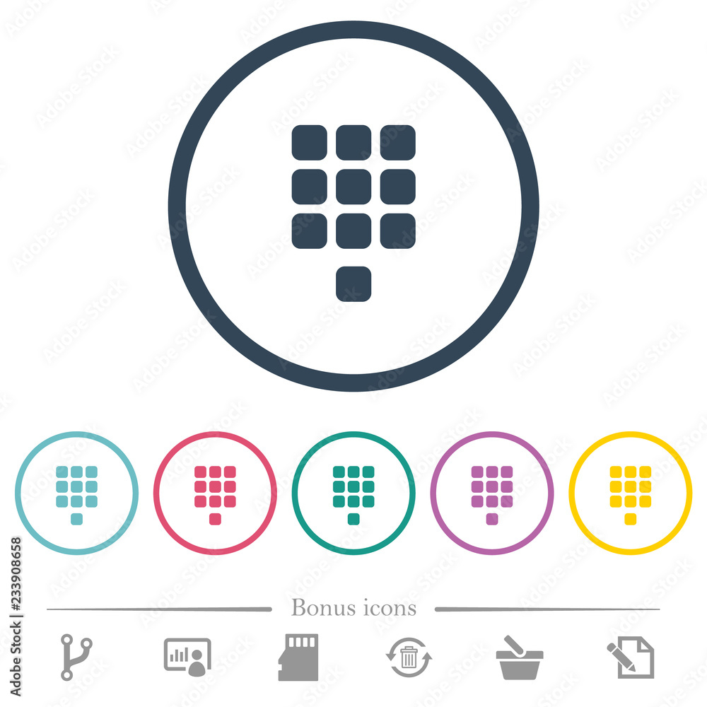 Dial pad flat color icons in round outlines Dial pad flat color icons in round outlines