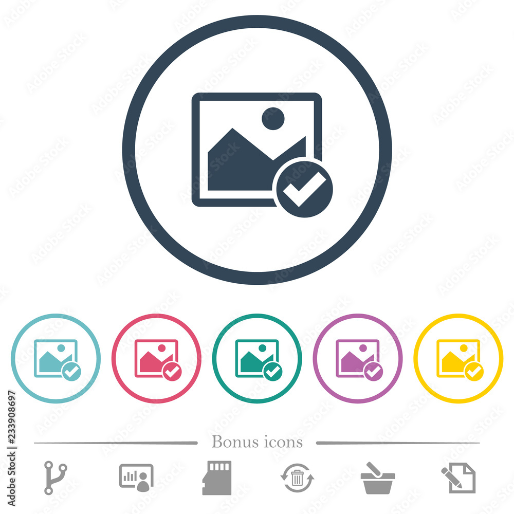 Image ok flat color icons in round outlines Image ok flat color icons in round outlines
