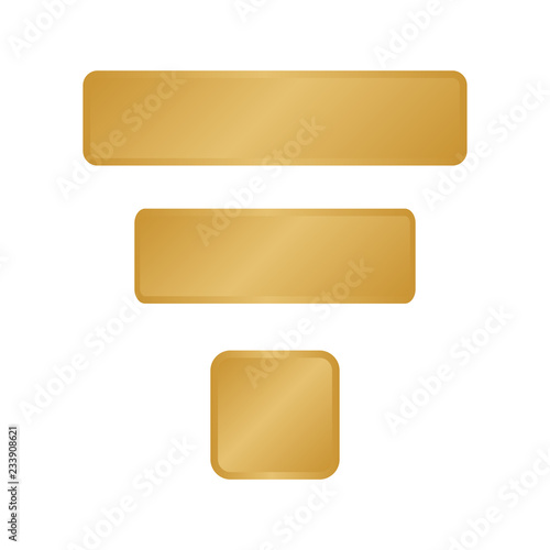 Bronze, silver and golden banners. Metal gold plate vector vintage