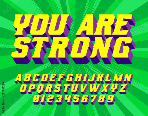 You are wonder Super Hero 3D vintage letters