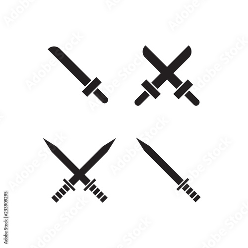 Sword icons. Ancient swords vector pictograms. Sword set