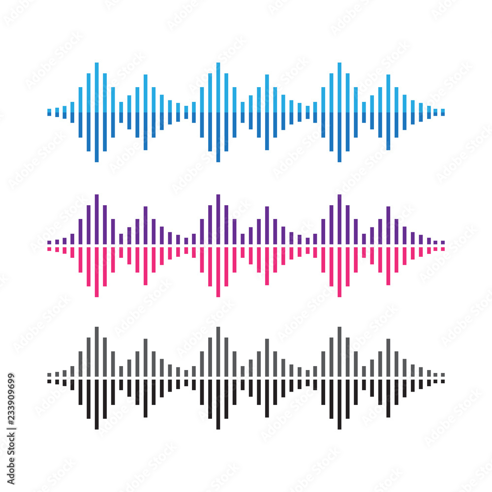 Amplitude waves. Music sound voice wave. Dynamic equalizer