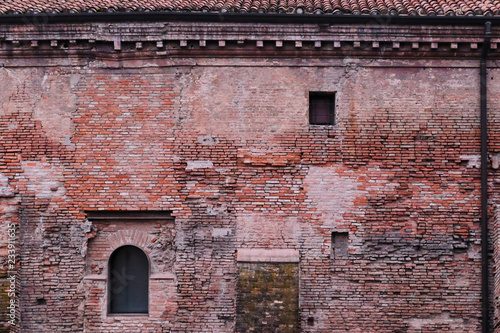 Wallpaper Mural View on an ancient building made of red bricks in Bologna, Italy.   Torontodigital.ca