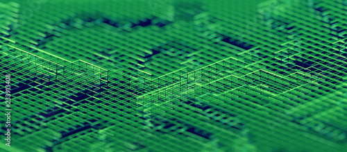 Fototapeta Naklejka Na Ścianę i Meble -  Abstract 3d rendering of technological surface. Modern background design