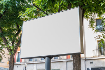 Outdoor billboard with natural landscape mockup